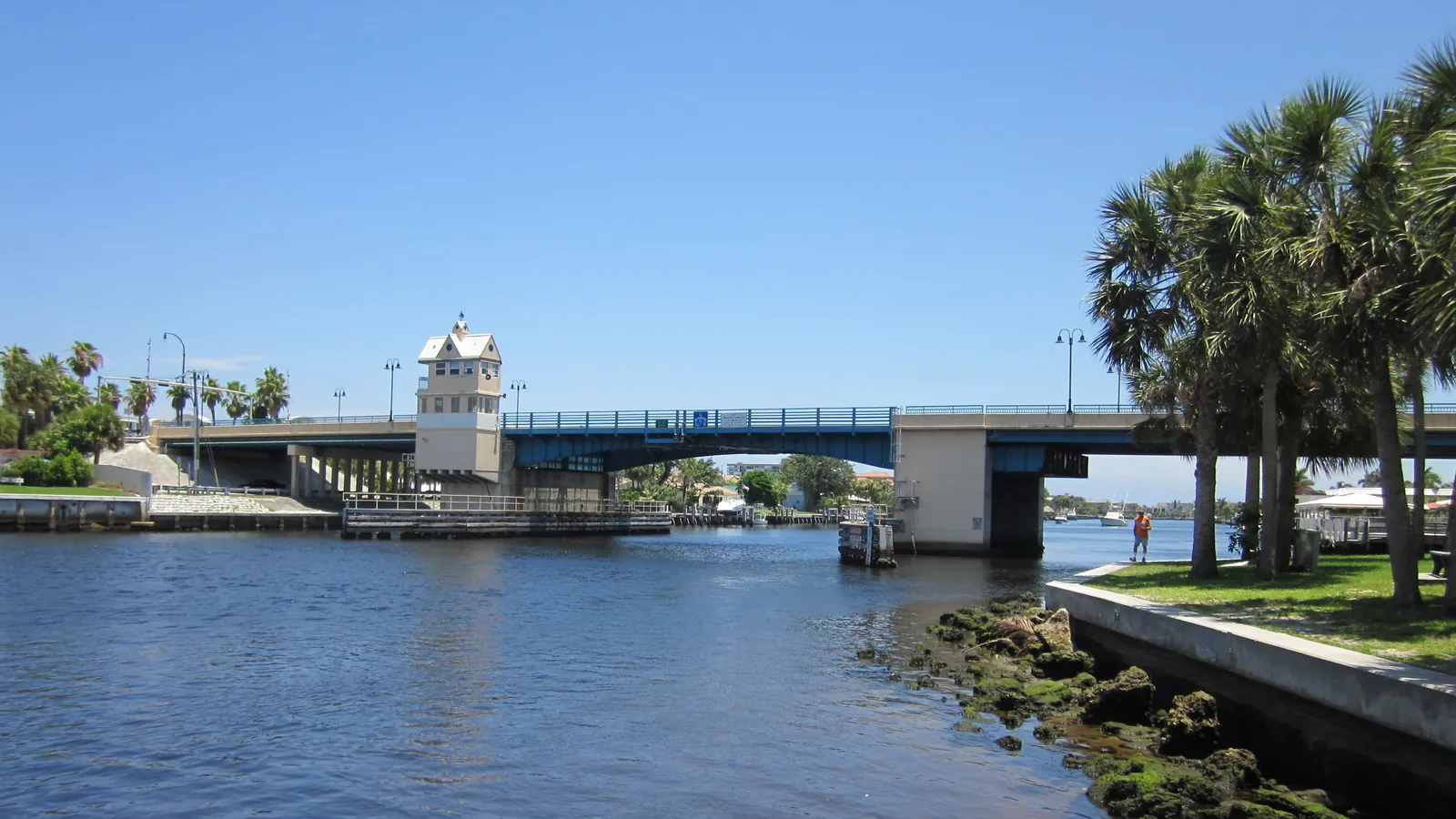 The Hillsboro Boulevard bridge over the Intracoastal Waterway in Deerfield Beach, Florida