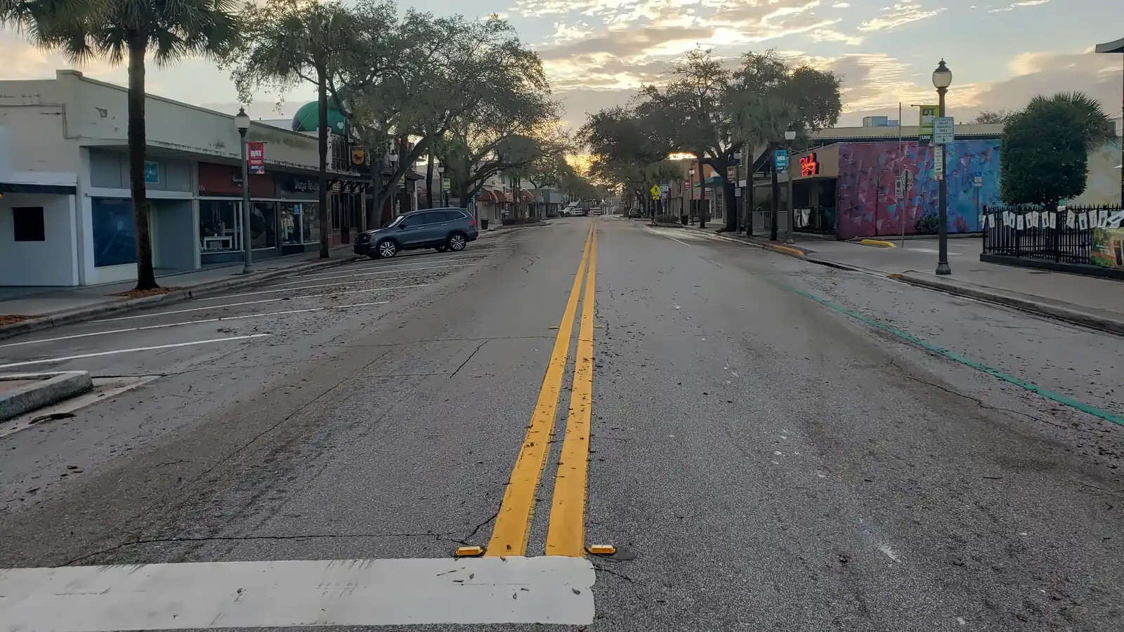 Looking down New Haven Avenue in downtown Melbourne, Florida