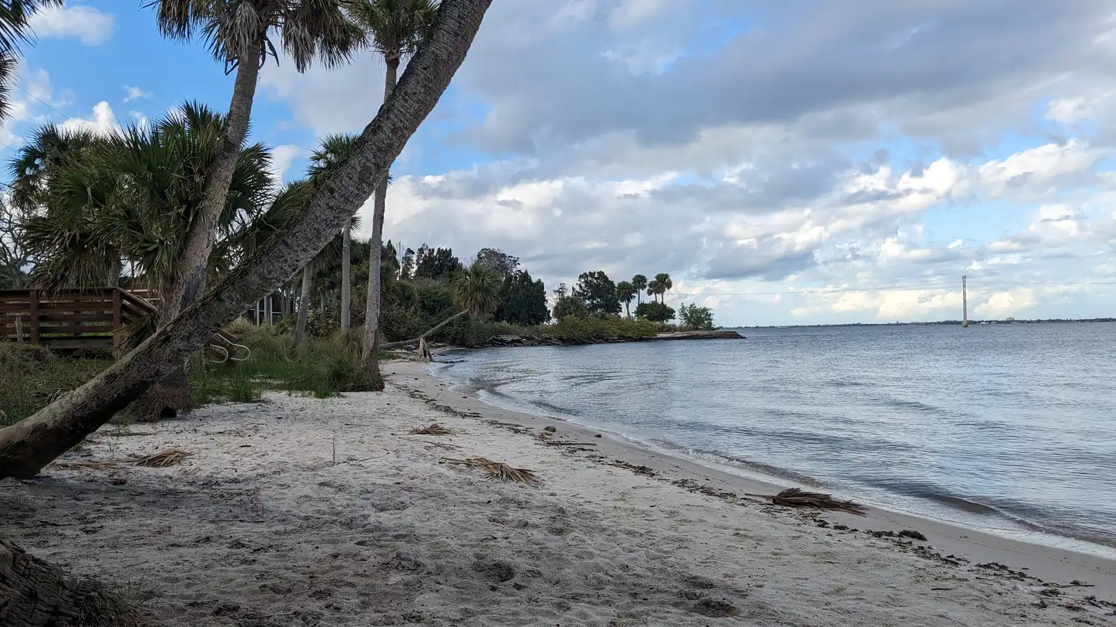 The Indian River shoreline at Castaway Point Park in Palm Bay, Florida