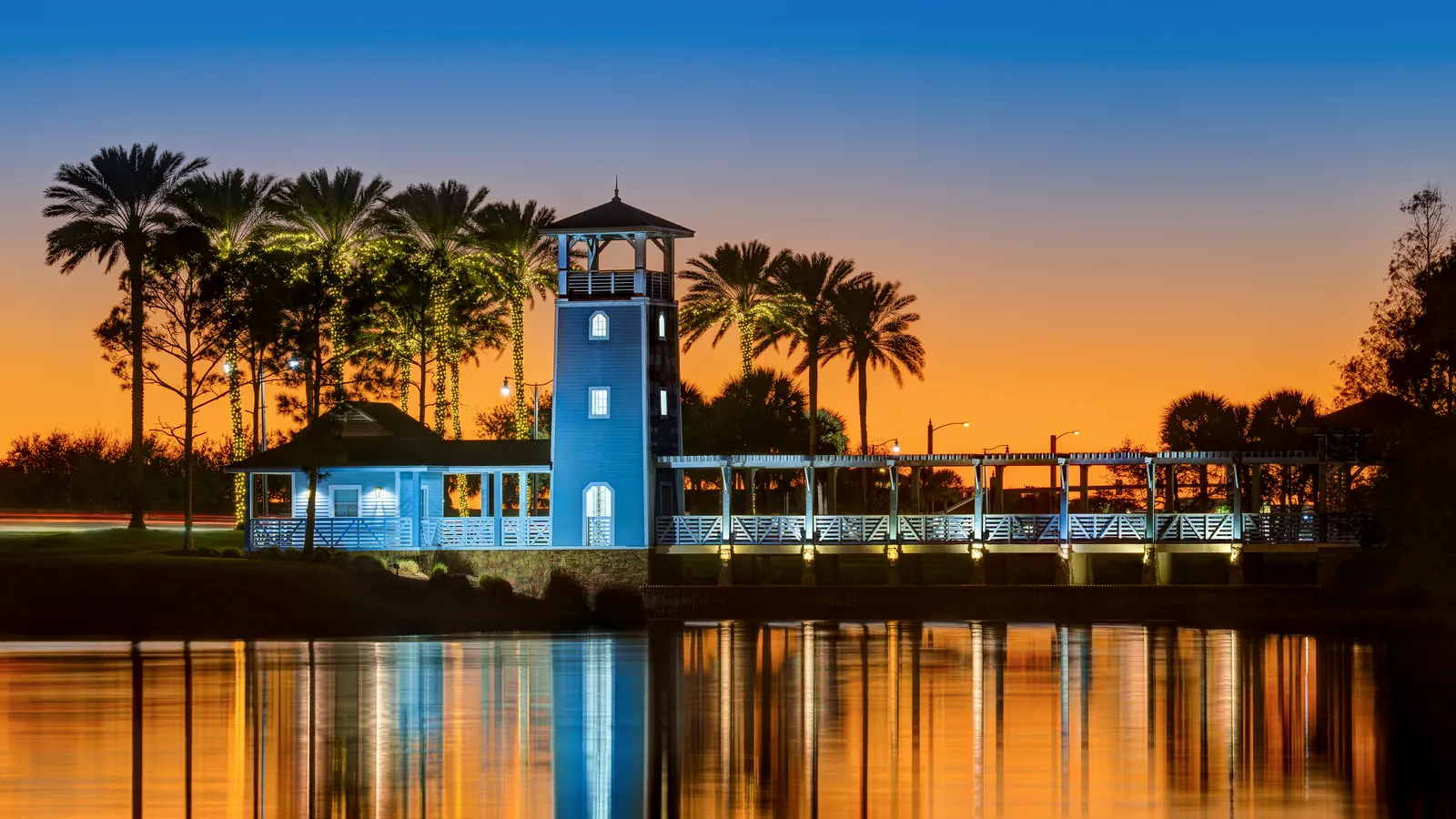Lake Tradition at twilight in the Tradition area of Port St. Lucie, Florida