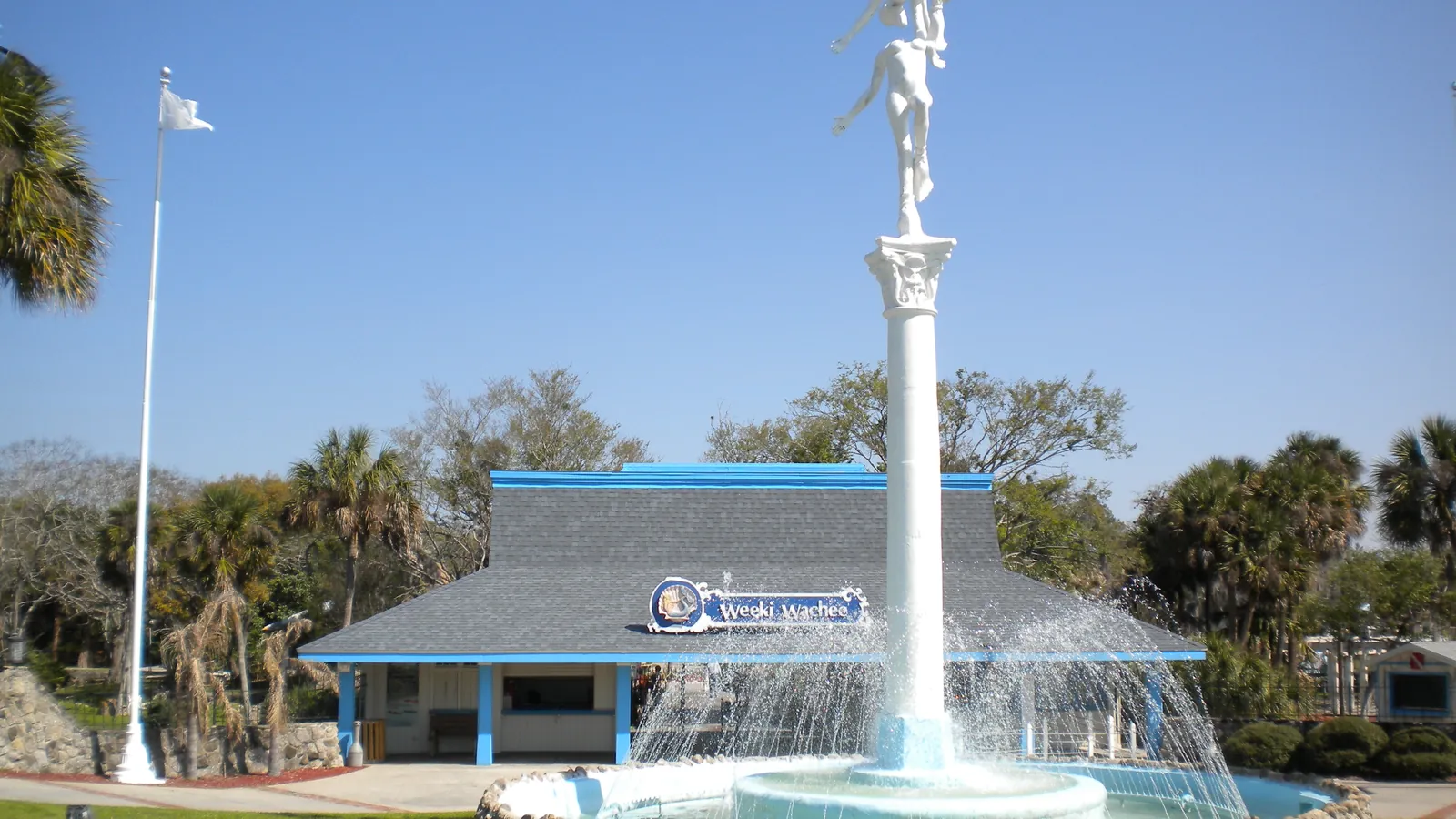 The mermaid fountain at the entrance to Weeki Wachee Springs State Park, next to Spring Hill, Florida